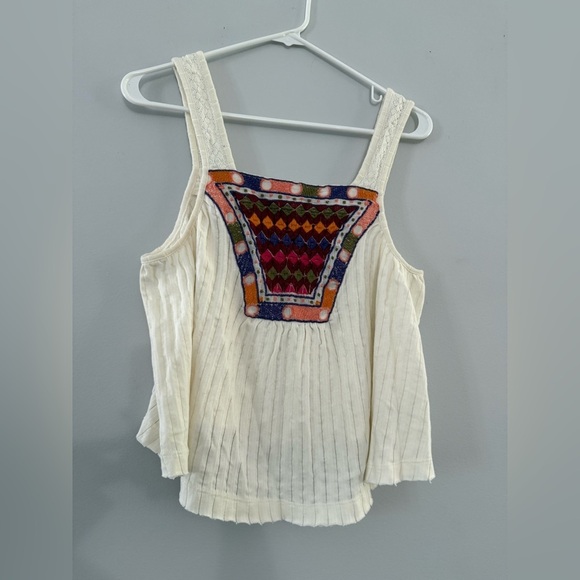 Urban Outfitters Tank Top Loose Boho Hippie Multi Color Pattern Cream Size M - Picture 2 of 7